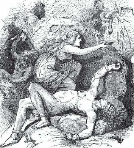 Наказанный бог Локи в мире страданий. Мир богов.