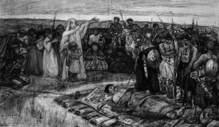 Ольга встречает тело князя Игоря